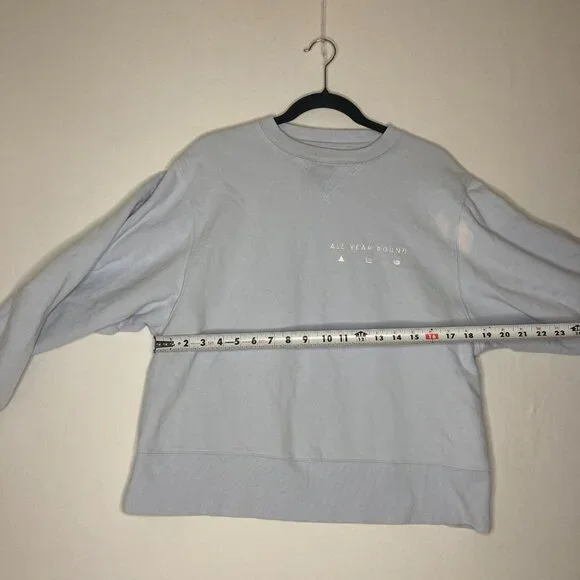 AYR All Year Round The Sweatshirt Crewneck Light Blue Small **FLAW** 100% Cotton - Picture 9 of 12